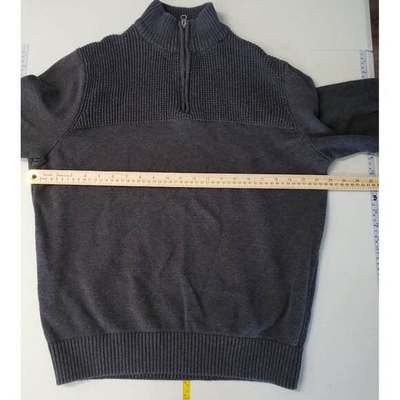 Dockers Mens Charcoal Gray Half Zip Cotton Sweater Size L Gorpcore Cabincore - Picture 4 of 6